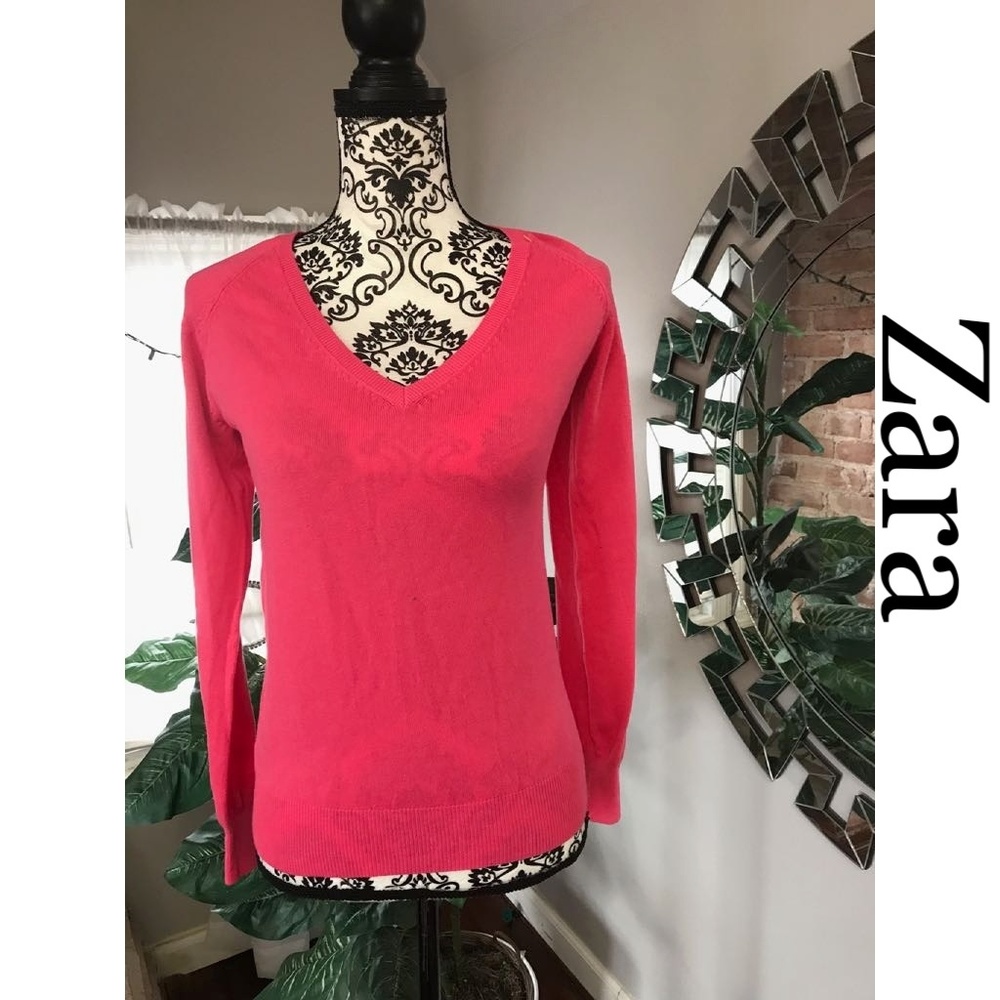 Zara women V neck long sleeves top